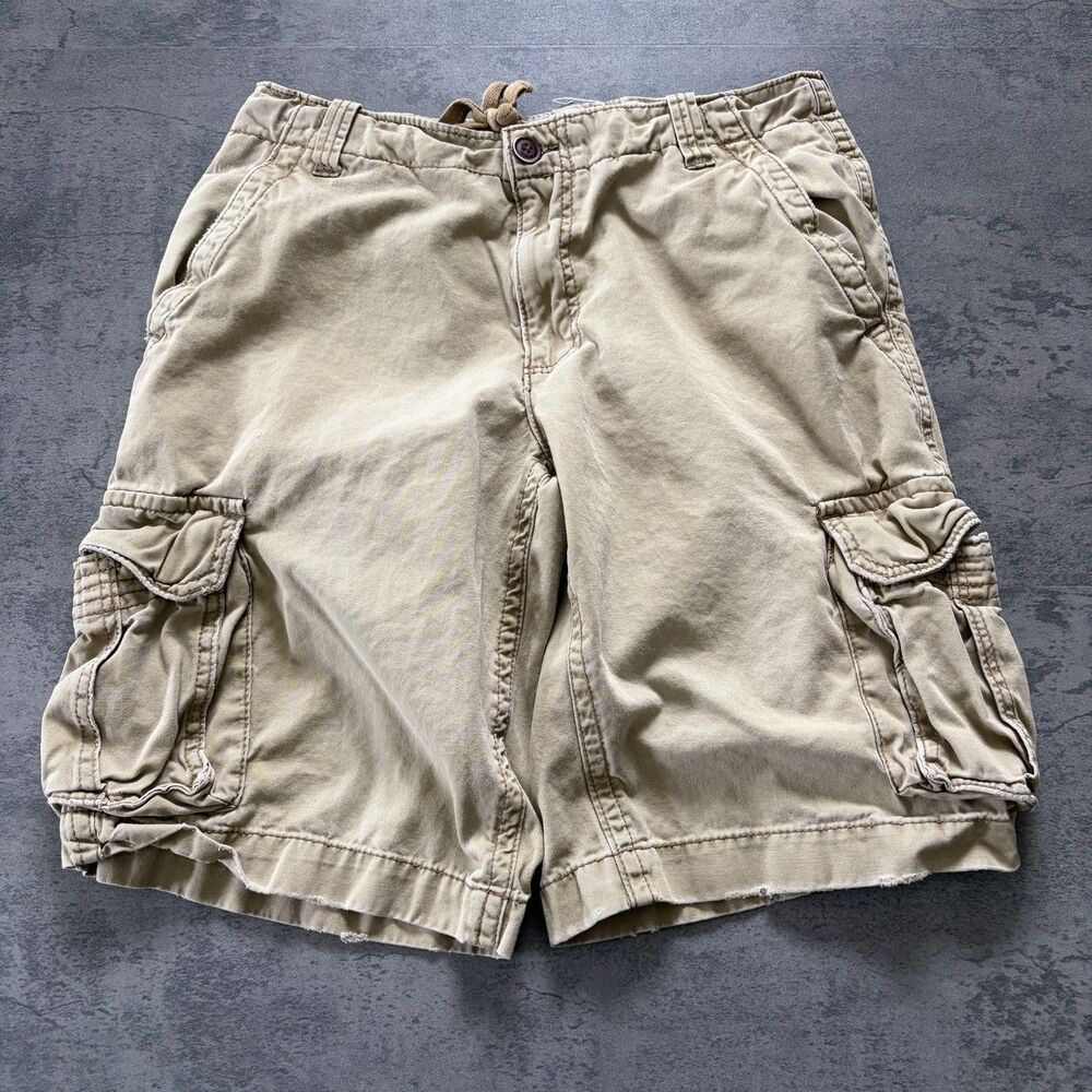 Vintage Aeropostale Shorts Mens 32 Biege Baggy Cargo Military Paratrooper Y2K